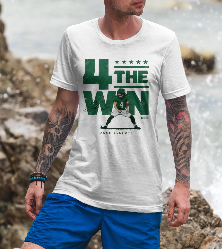 4 The Win Jake Elliott Football Player 4 Win G Signature T-Shirt