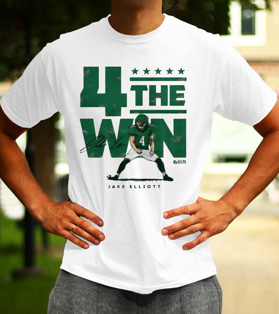 4 The Win Jake Elliott Football Player 4 Win G Signature T-Shirt