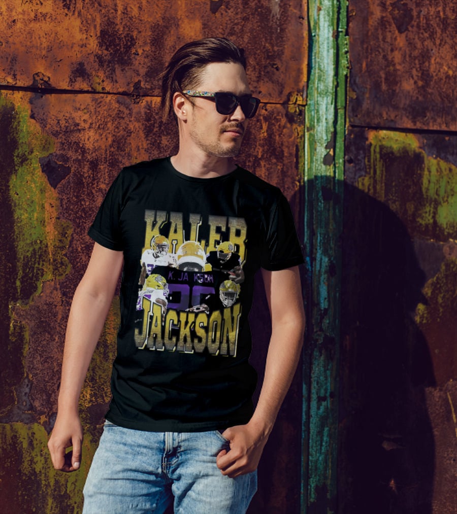 Kaleb Jackson LSU Tigers Football Vintage Retro Athlete Collage T-Shirt