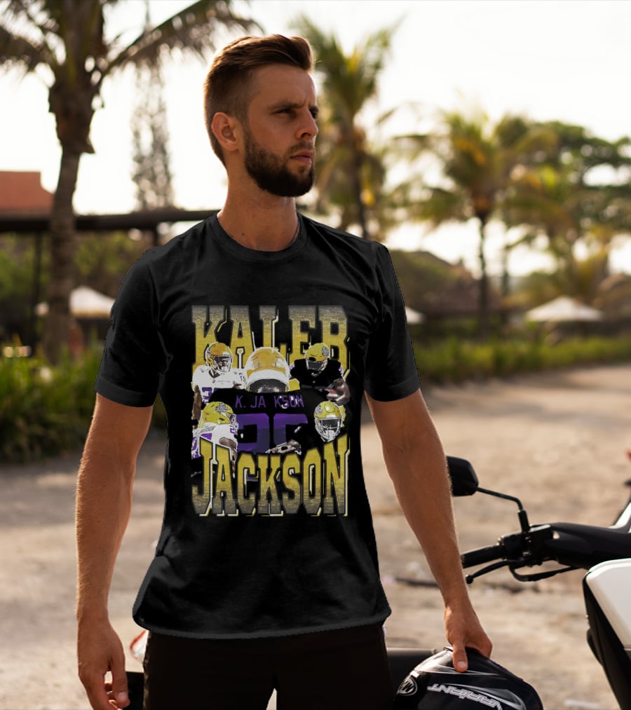 Kaleb Jackson LSU Tigers Football Vintage Retro Athlete Collage T-Shirt