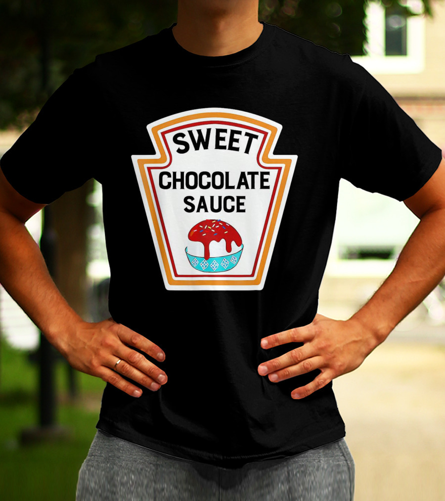 SWEET CHOCOLATE SAUCE ICE CREAM SUNDAE LABEL T-Shirt