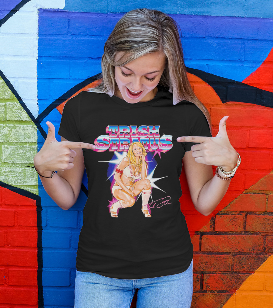 Trish Stratus Retro Wrestling Nostalgia Signed T-Shirt