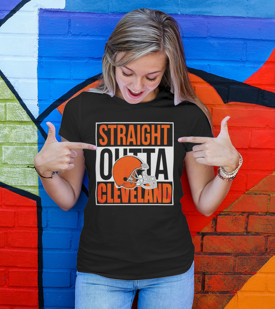 Cleveland Browns Straight Outta Cleveland Helmet T-Shirt