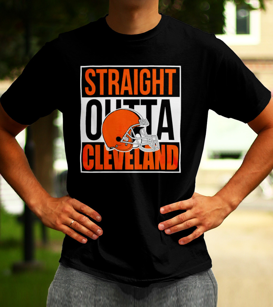 Cleveland Browns Straight Outta Cleveland Helmet T-Shirt