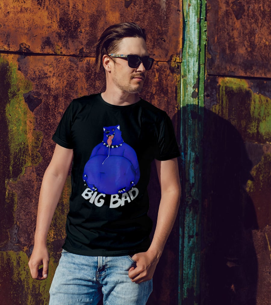 Big Bad Slosh Dog Blue Cartoon Character T-Shirt