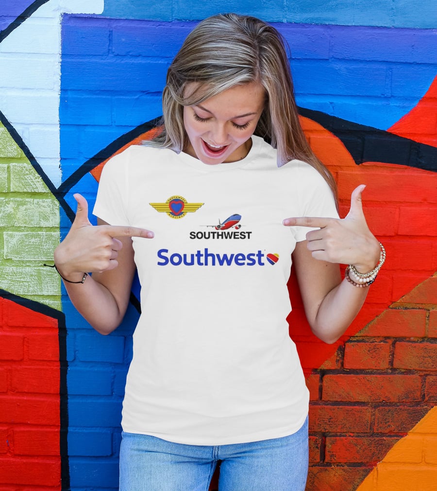 Southwest Airline Heart Logo With Airplane T-Shirt