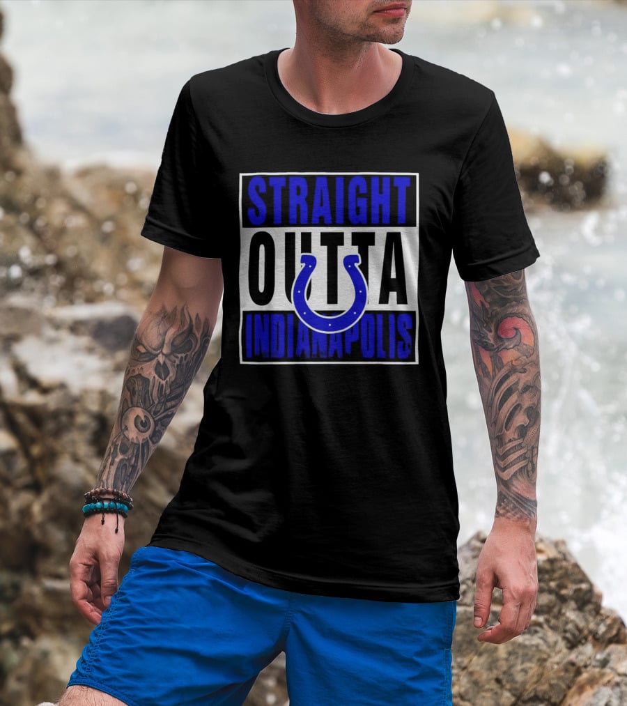 Straight Outta Indianapolis Colts Horseshoe T-Shirt