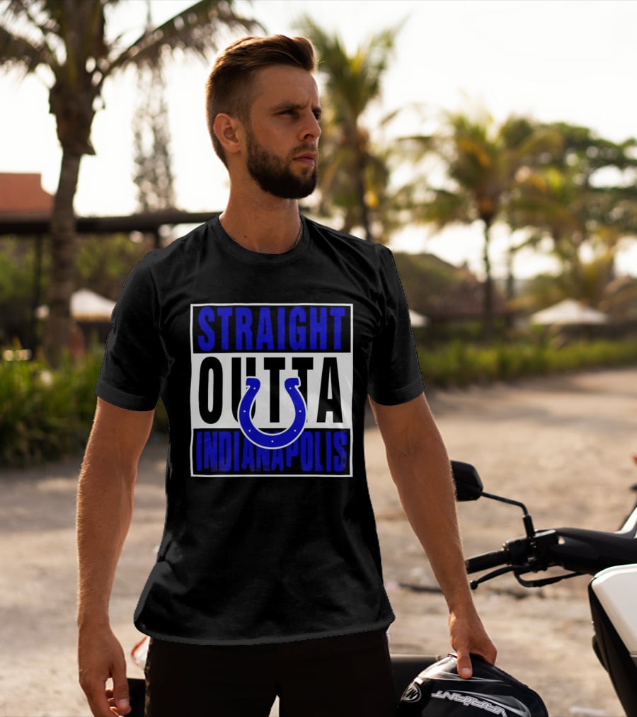 Straight Outta Indianapolis Colts Horseshoe T-Shirt