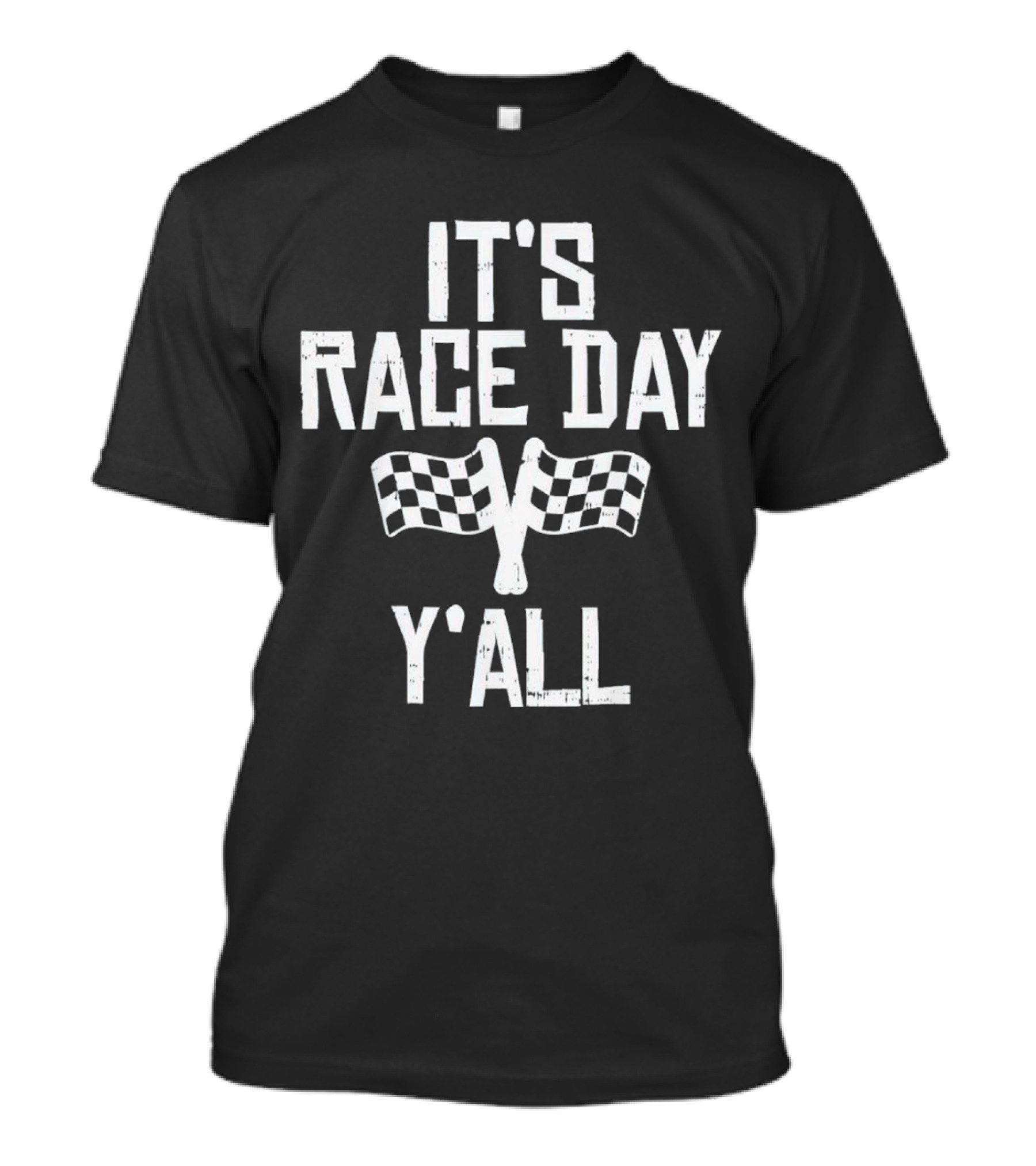 IT'S RACE DAY Y'ALL Checkered Flags Racing T-Shirt