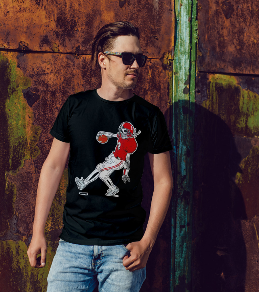 Sterling Shepard Oklahoma Sooners Tuck Fexas Skeleton Football Player T-Shirt