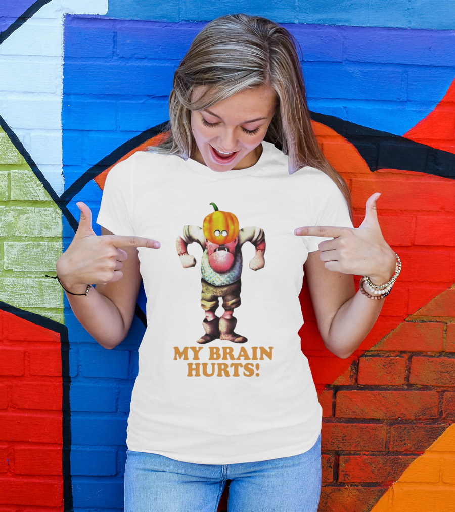 Gumby Halloween My Brain Hurts Pumpkin Head Character T-Shirt
