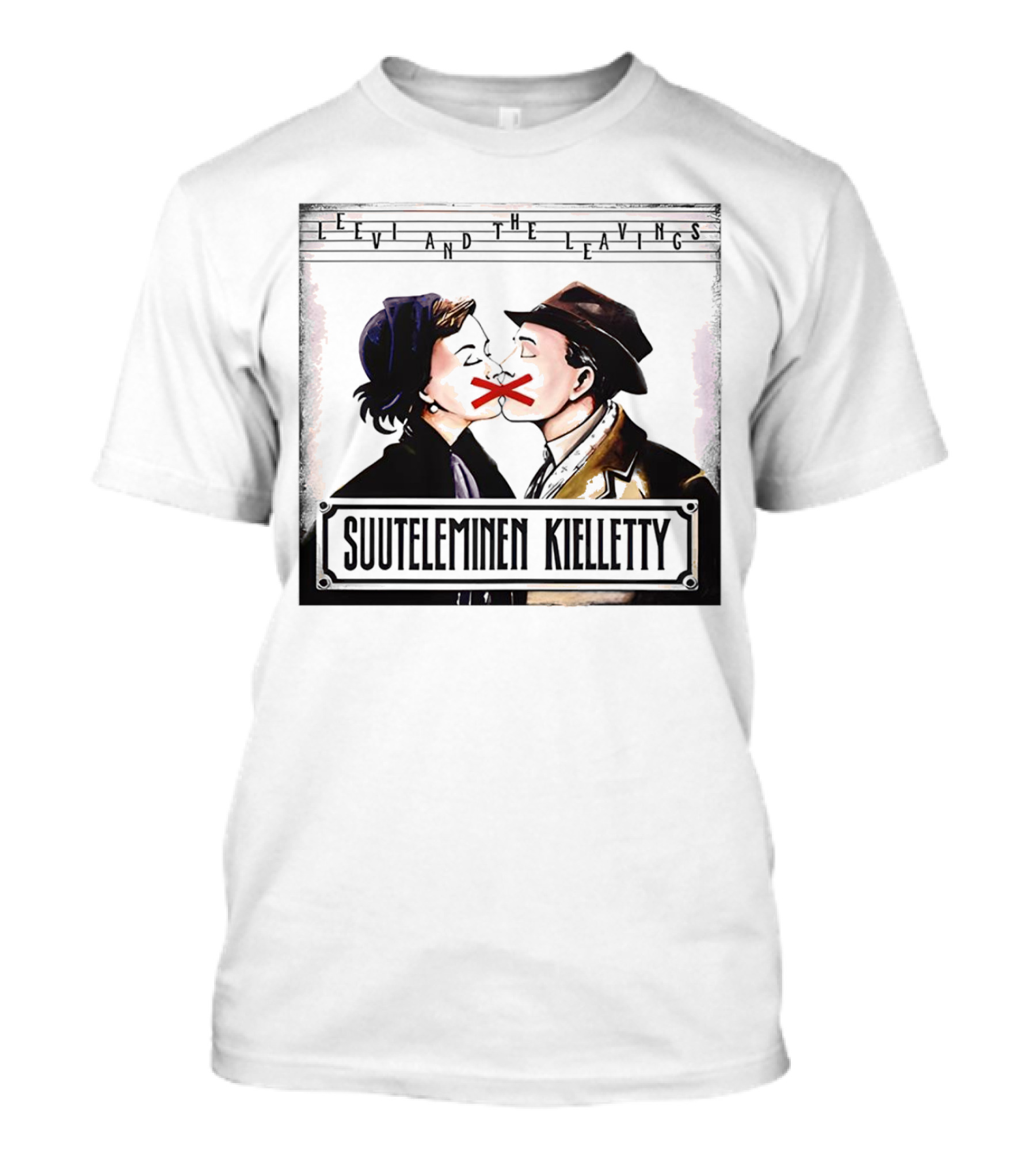 Leevi And The Leavings Suuteleminen Kielletty Vintage Couple With Red Cross T-Shirt