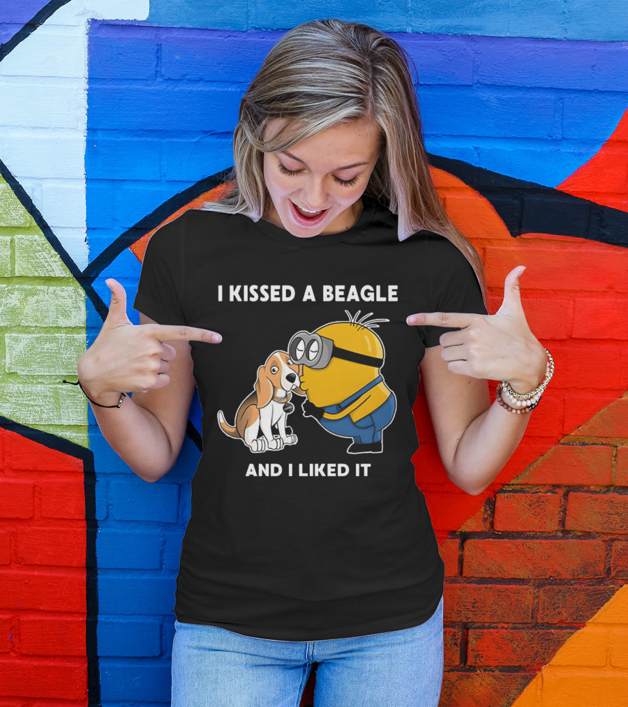 I Kissed A Beagle And I Liked It Minion Beagle Interaction T-Shirt