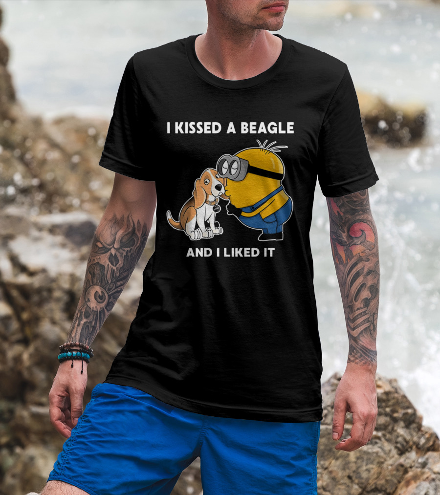 I Kissed A Beagle And I Liked It Minion Beagle Interaction T-Shirt