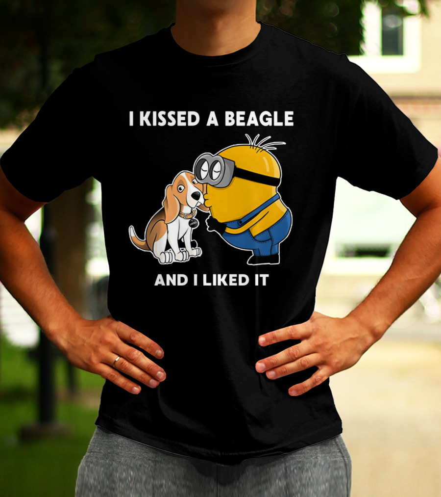 I Kissed A Beagle And I Liked It Minion Beagle Interaction T-Shirt