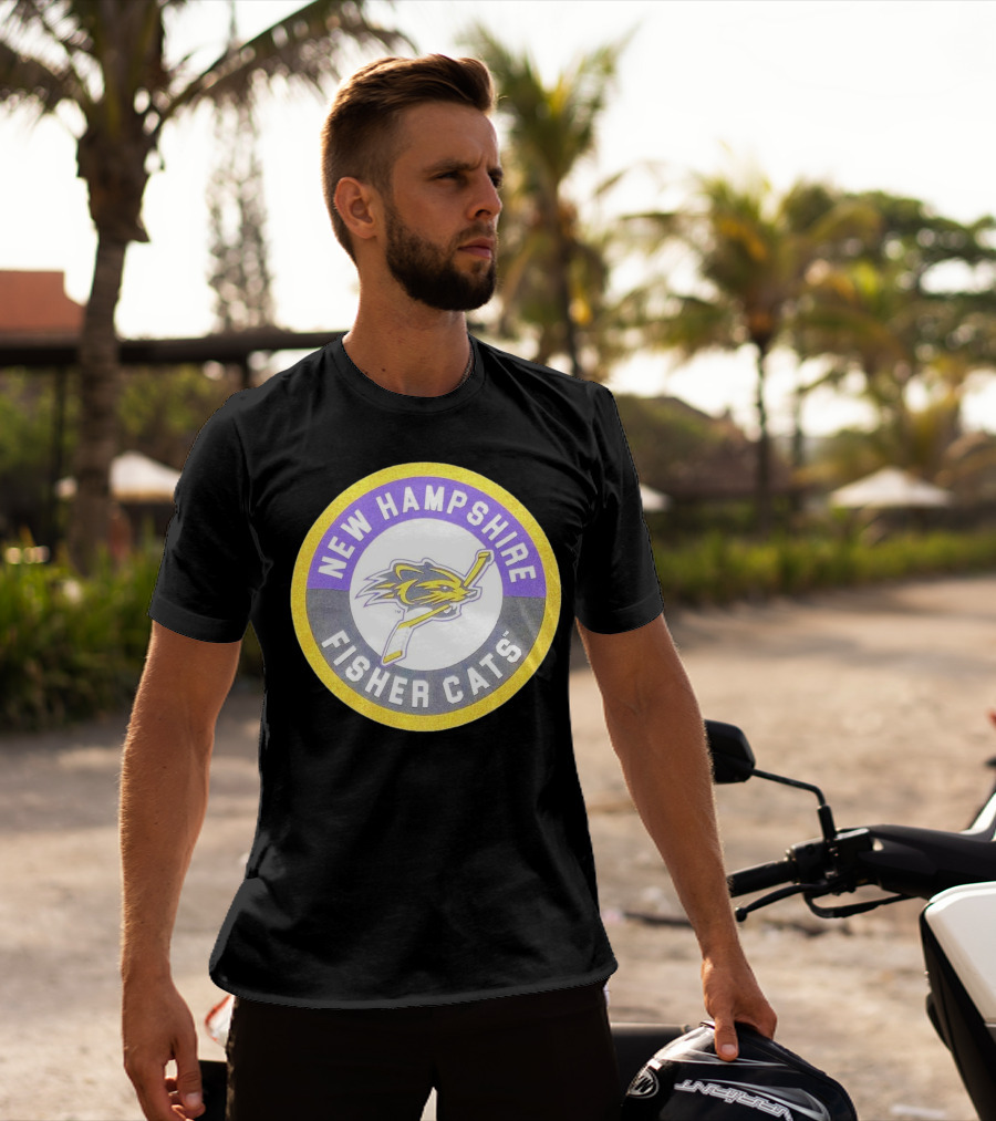 New Hampshire Fisher Cats Hockey Logo Circular Emblem T-Shirt