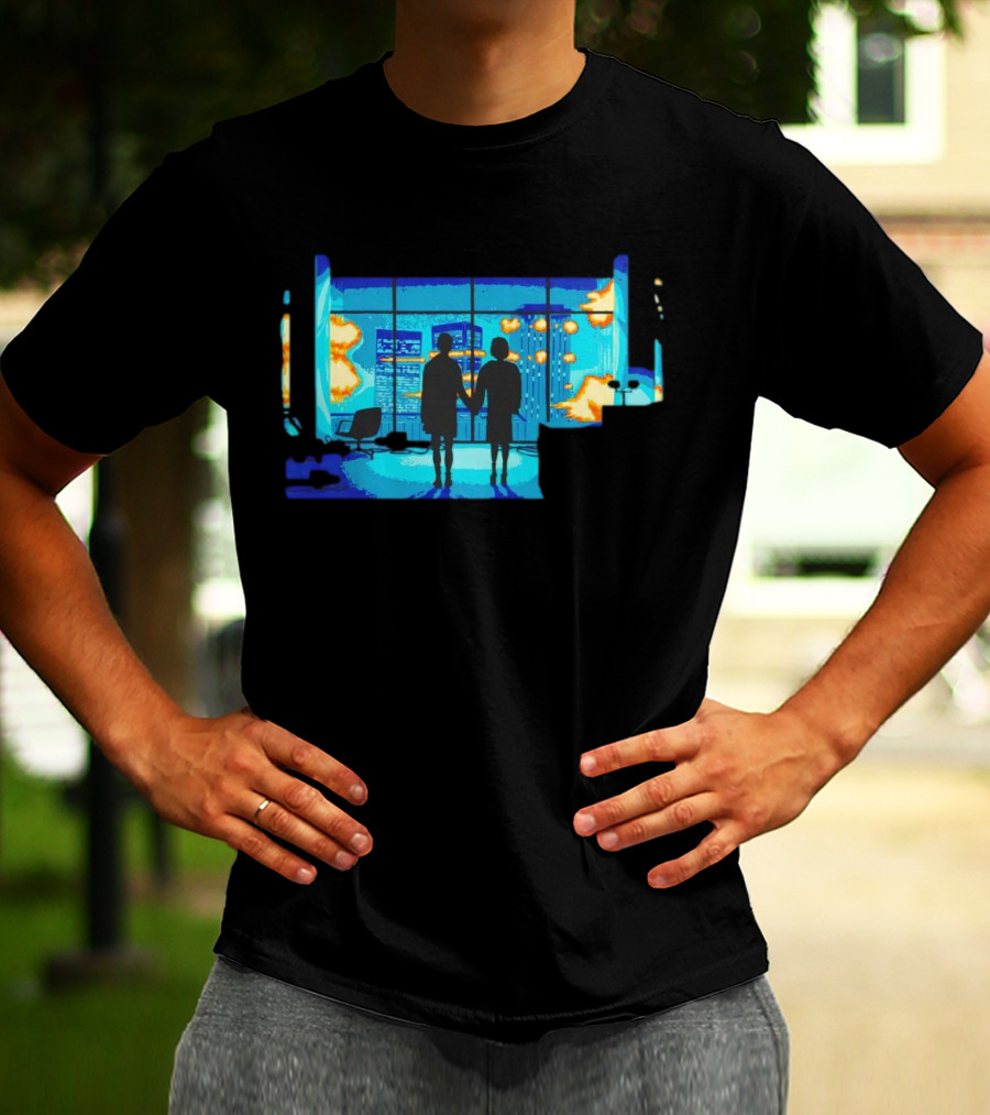 Explosion Fire Cityscape Window T-Shirt