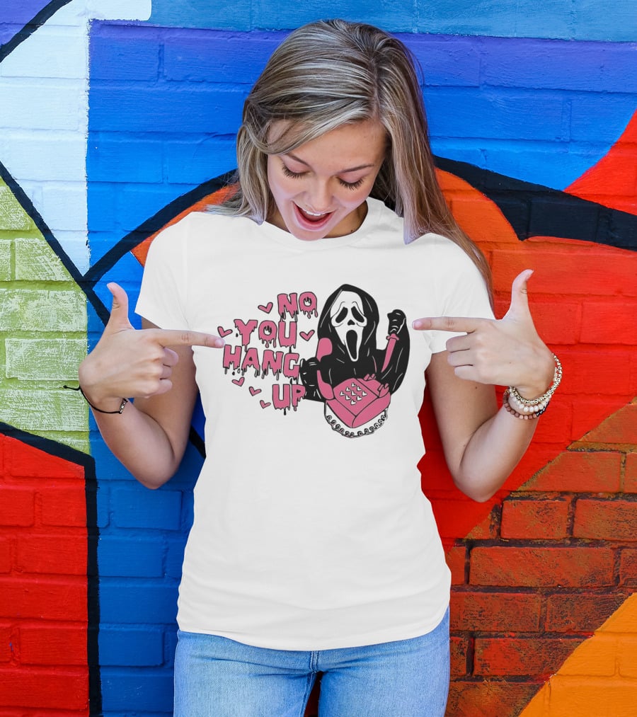 Ghostface Telephone Scene No You Hang Up Halloween T-Shirt