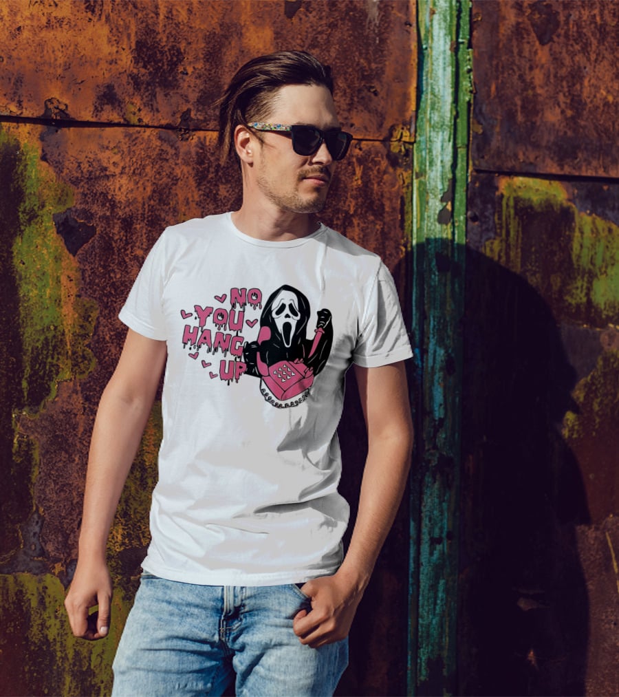 Ghostface Telephone Scene No You Hang Up Halloween T-Shirt