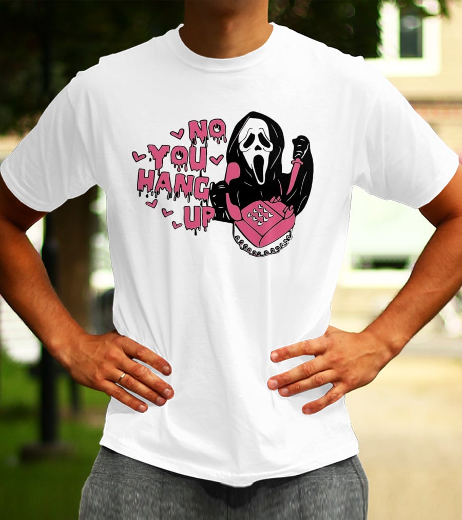 Ghostface Telephone Scene No You Hang Up Halloween T-Shirt