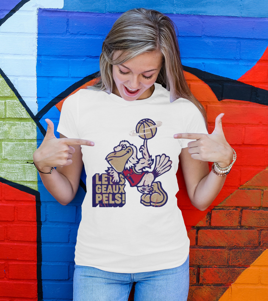 Let’s Geaux Pels Basketball Pelican T-Shirt