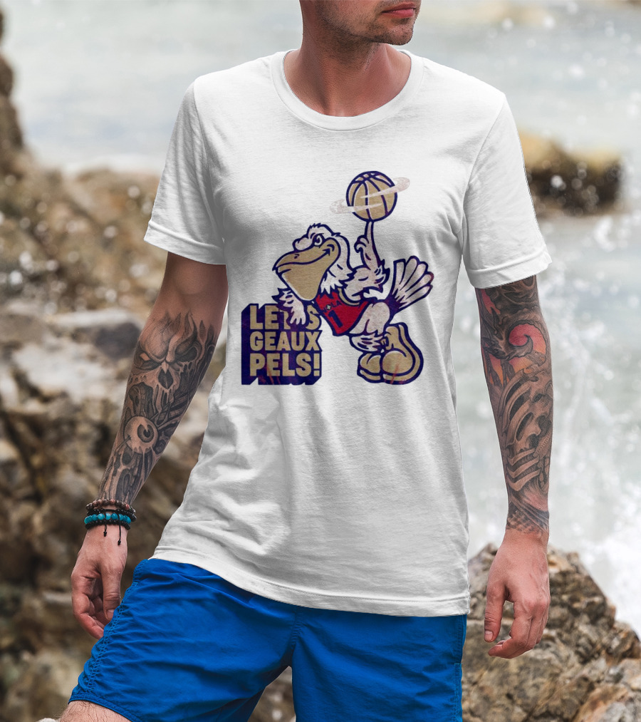 Let’s Geaux Pels Basketball Pelican T-Shirt