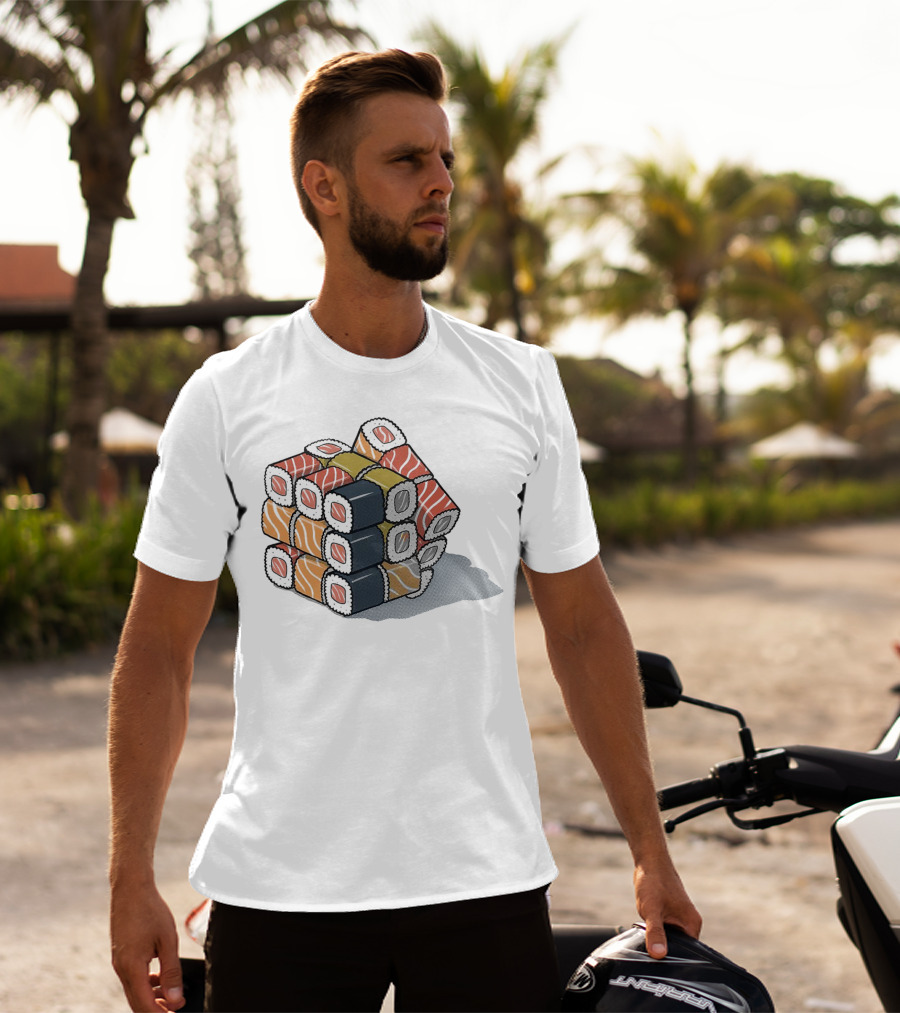 Sushi Cube Puzzle Rubik’s Cube Sushi Rolls T-Shirt
