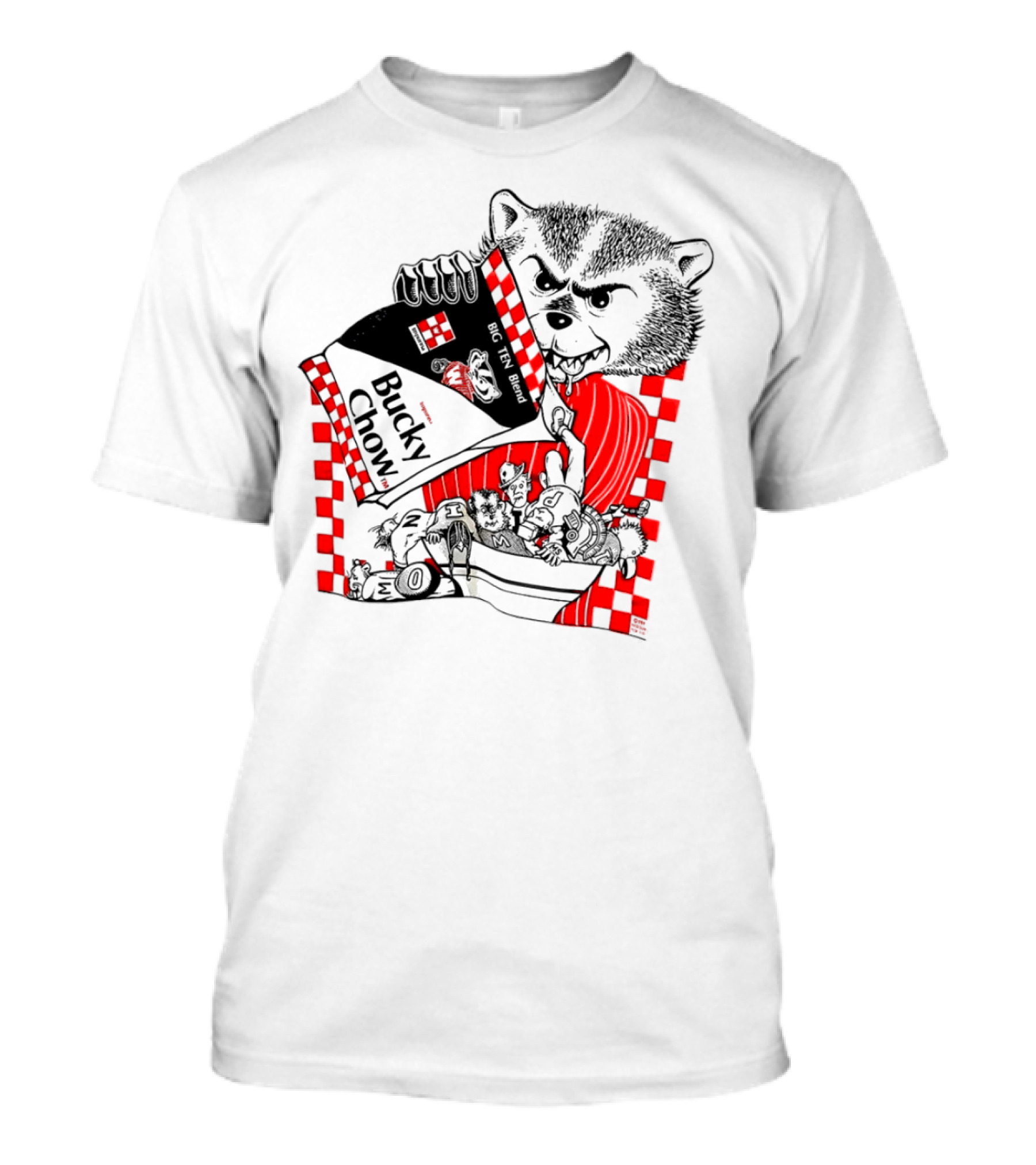 Bucky Badger Bucky Chow Big Ten Blend Football Mischief T-Shirt