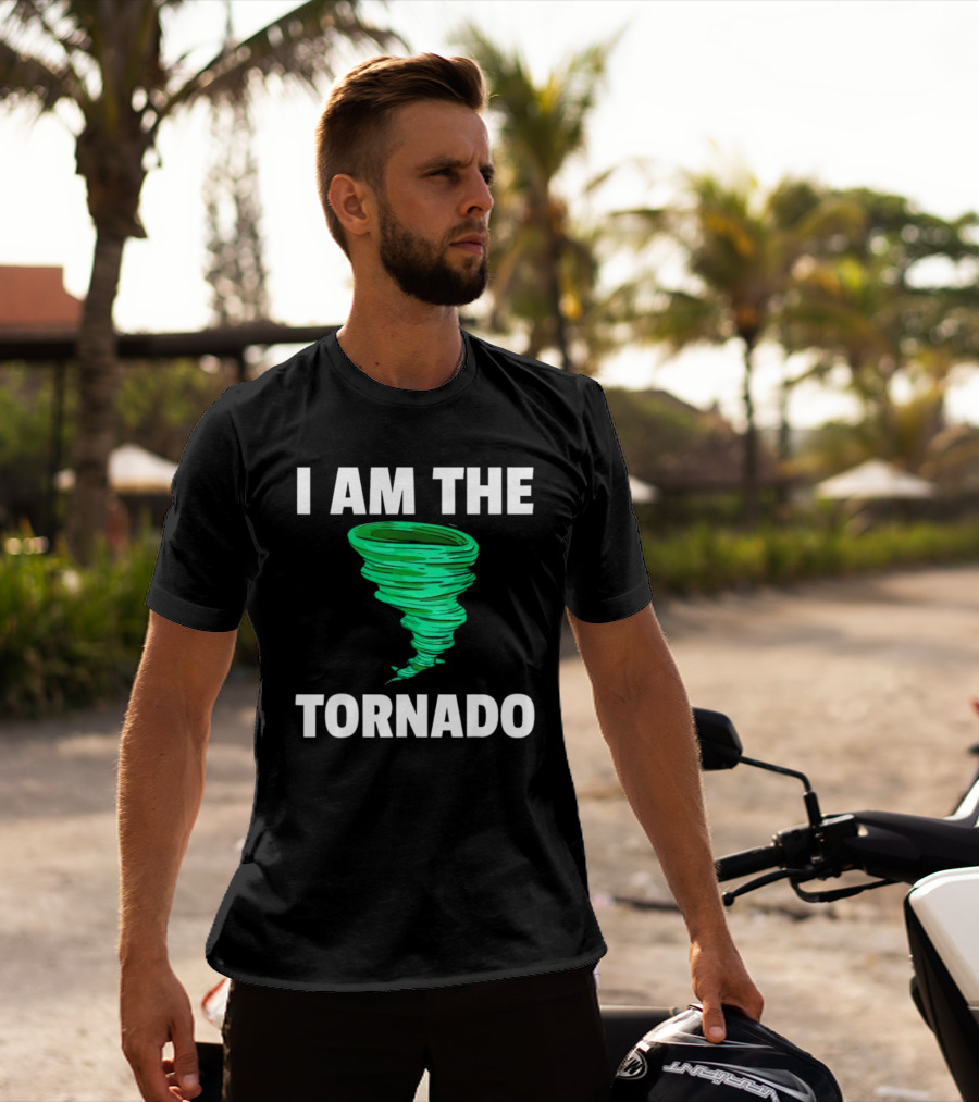 I AM THE TORNADO Green Spiral T-Shirt