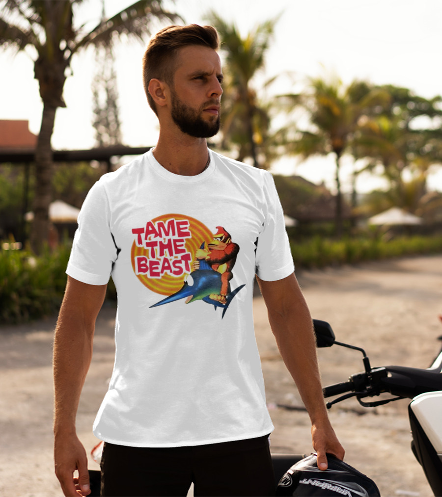 Tame The Beast Donkey Kong Riding Swordfish T-Shirt