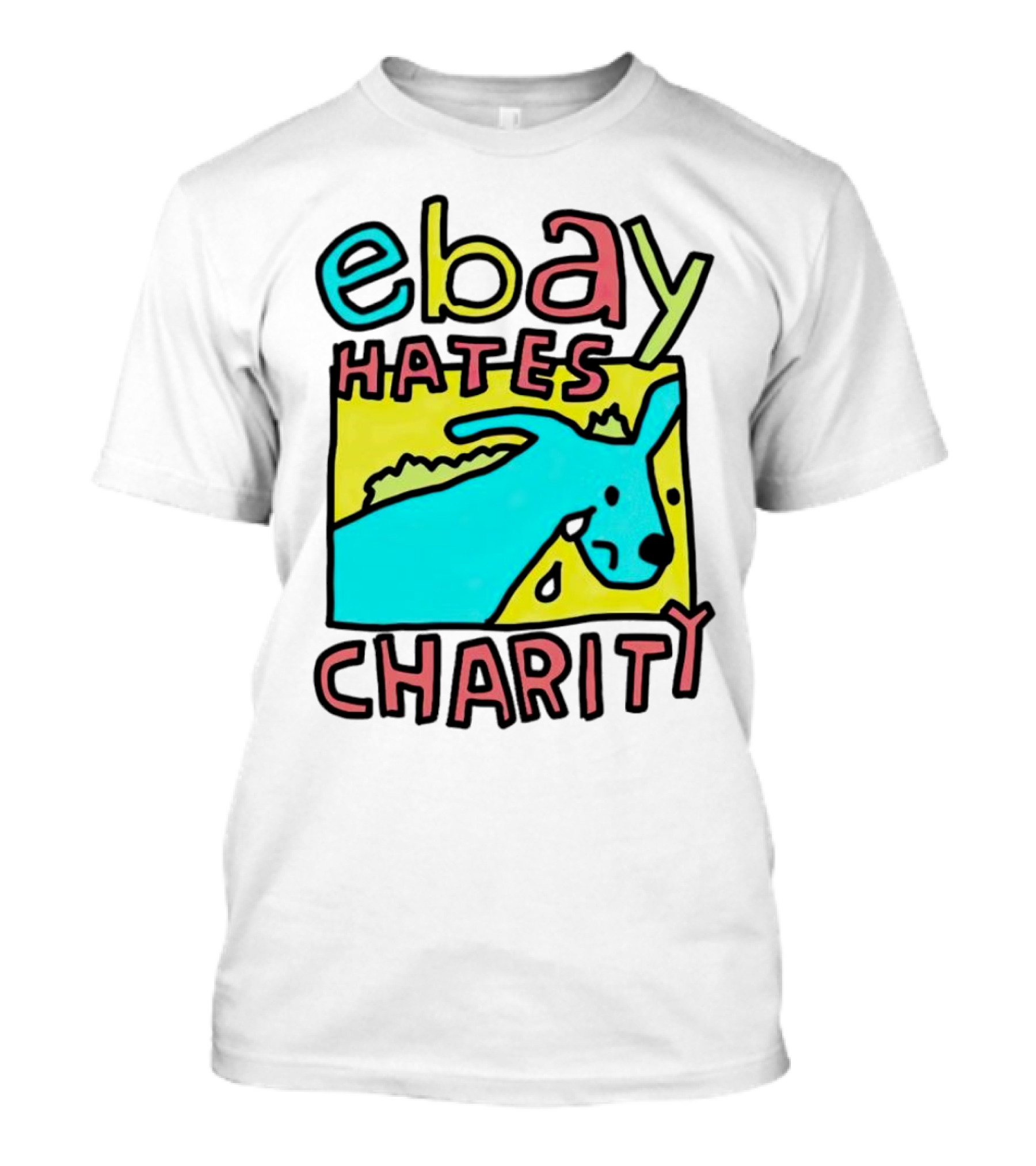 Ebay Hates Charity Whimsical Blue Goat T-Shirt