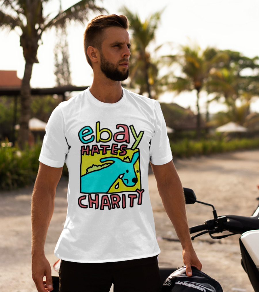Ebay Hates Charity Whimsical Blue Goat T-Shirt
