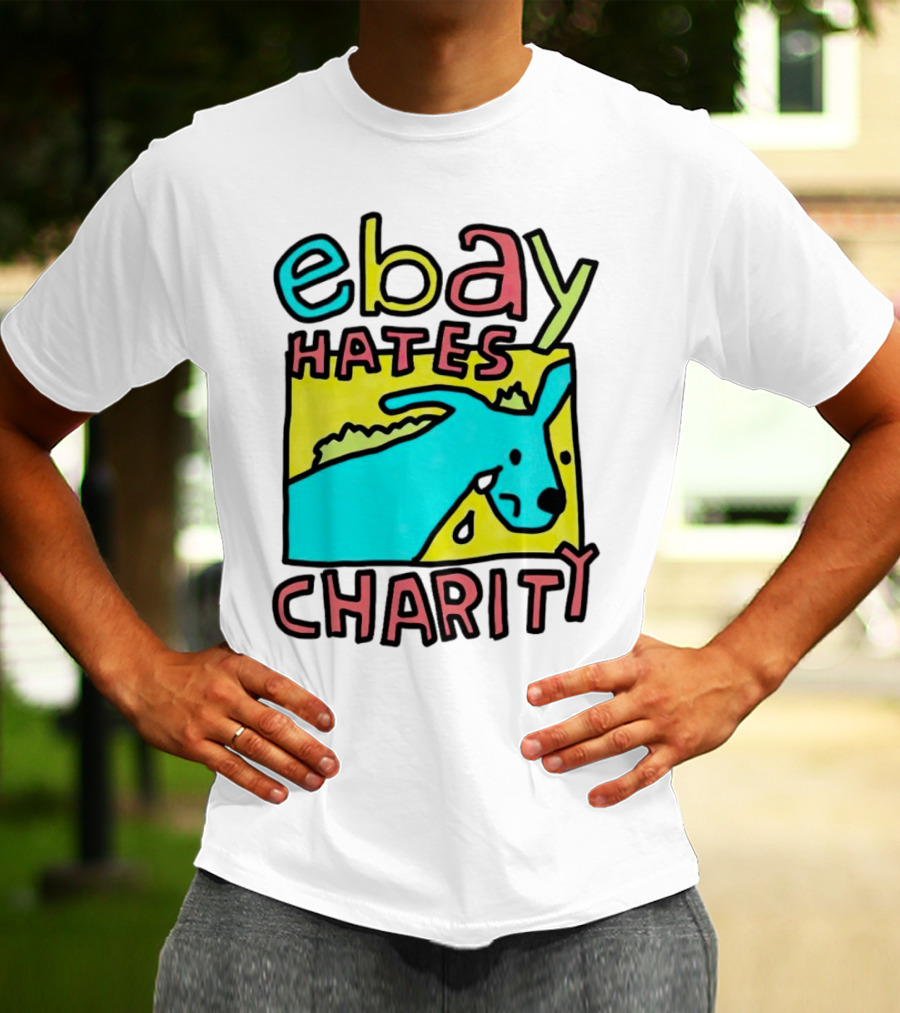 Ebay Hates Charity Whimsical Blue Goat T-Shirt