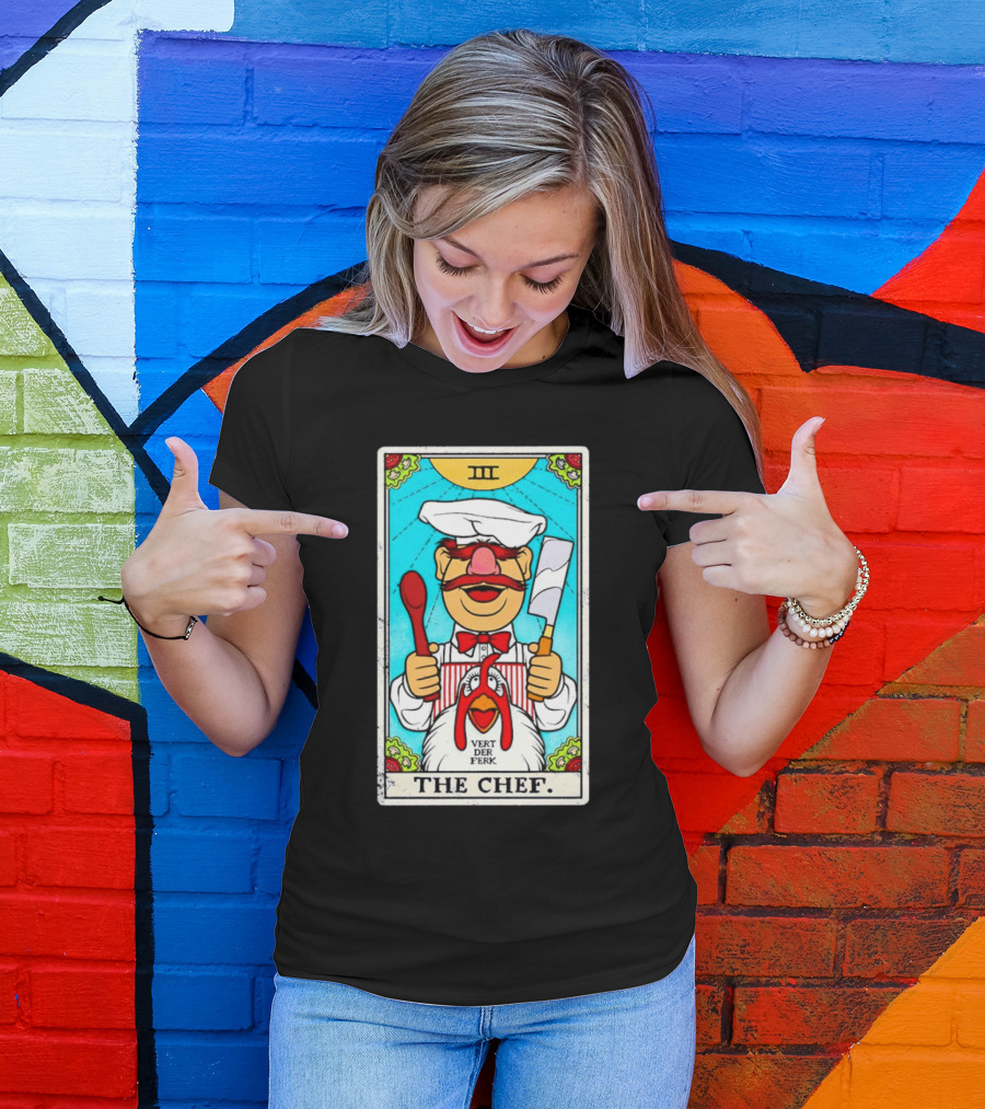 The Chef Tarot Card Vert Der Ferk Spoon Cleaver Chicken T-Shirt