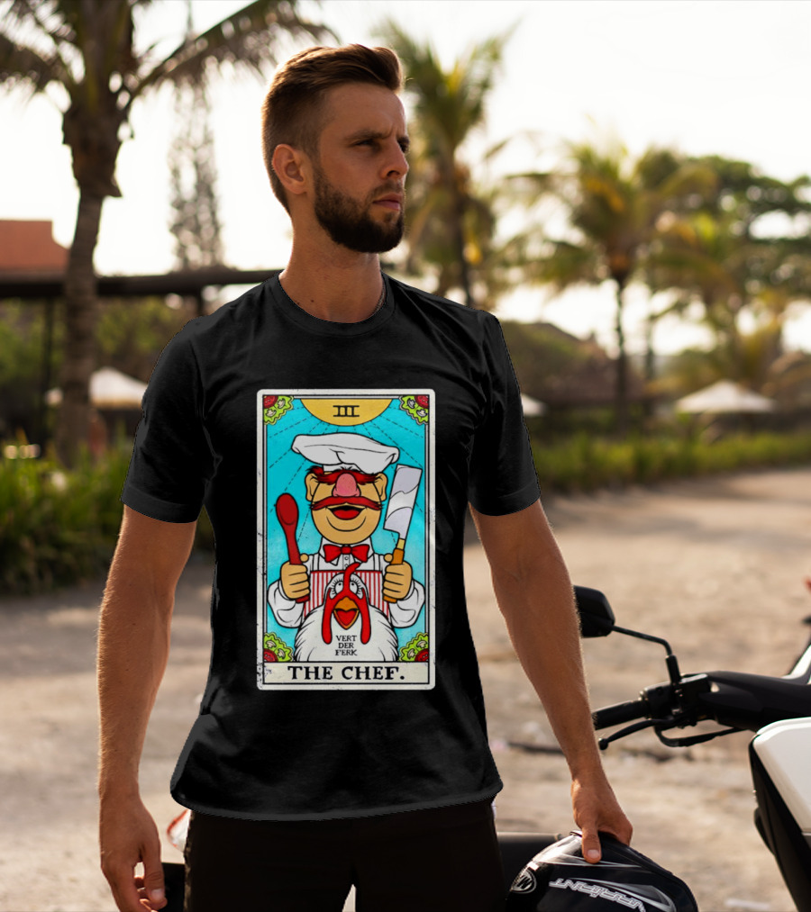 The Chef Tarot Card Vert Der Ferk Spoon Cleaver Chicken T-Shirt