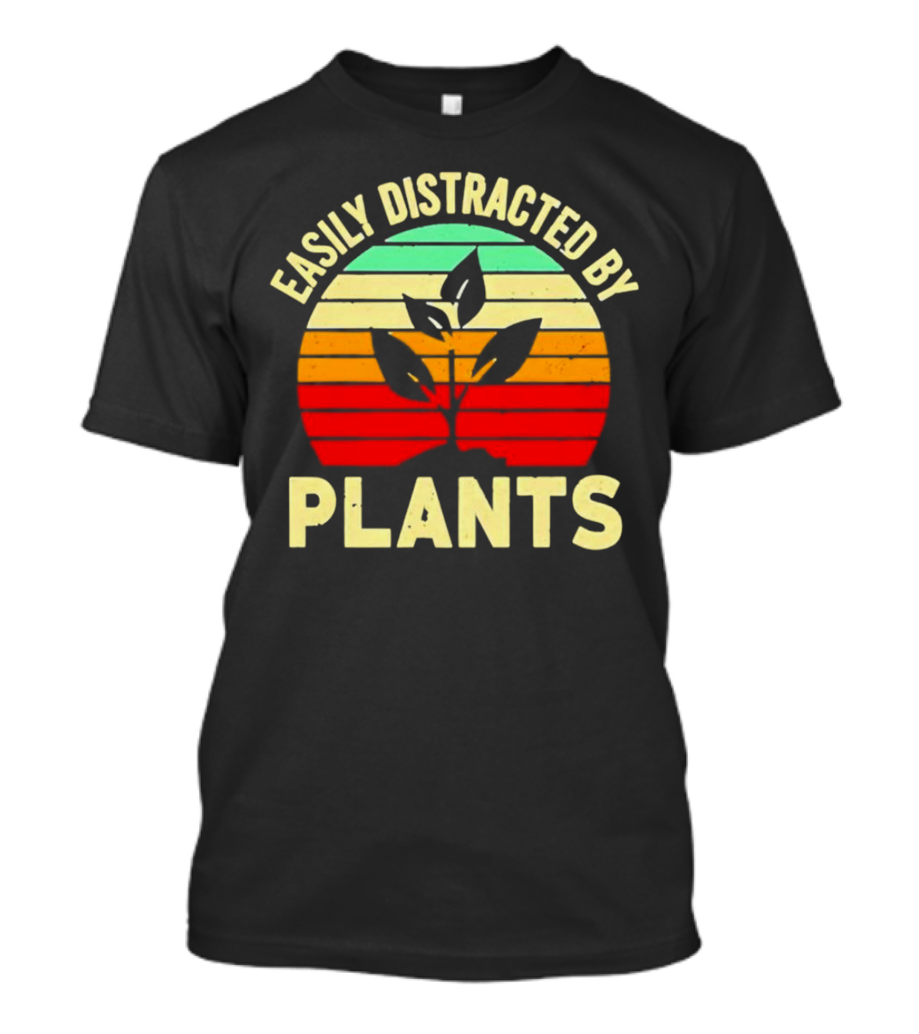 Easily Distracted By Plants Vintage Sunset T-Shirt
