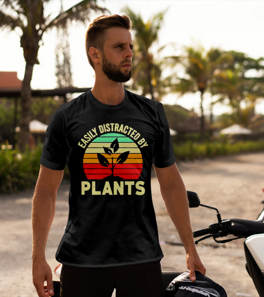 Easily Distracted By Plants Vintage Sunset T-Shirt