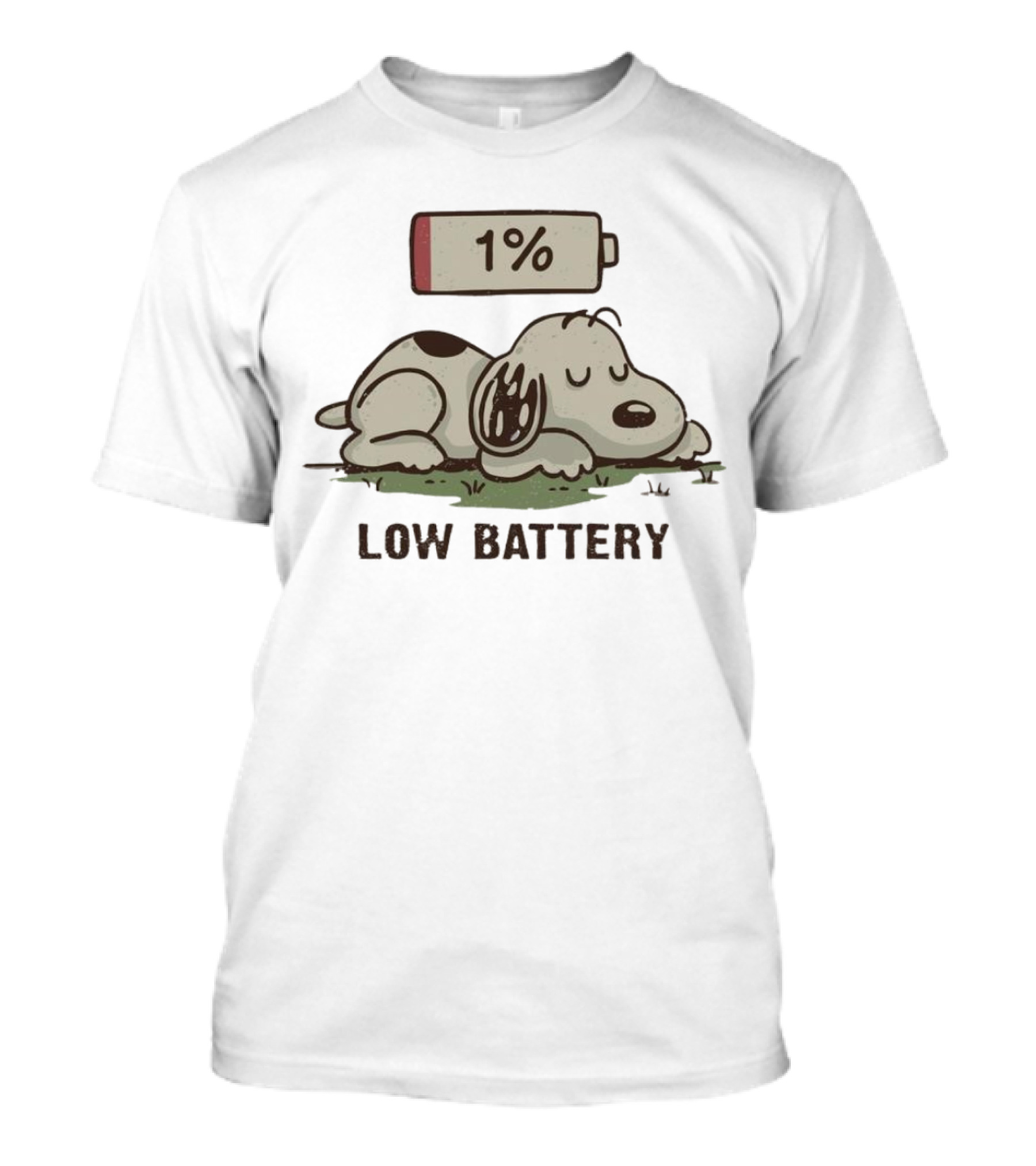 Snoopy Peanuts Low Battery 1% Nap T-Shirt