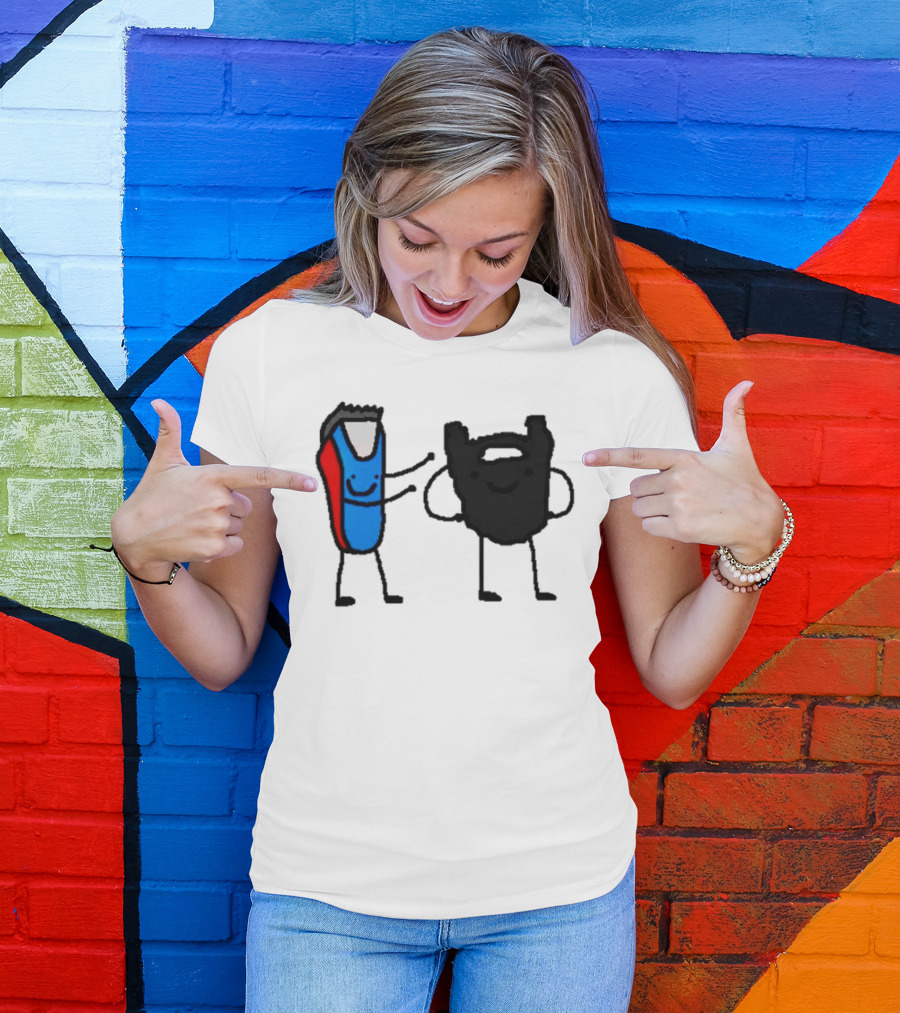 Clipps And Beard Clippers And Facial Hair Cartoon T-Shirt