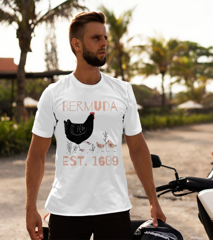 Bermuda Chicken Est. 1609 With Chicks T-Shirt