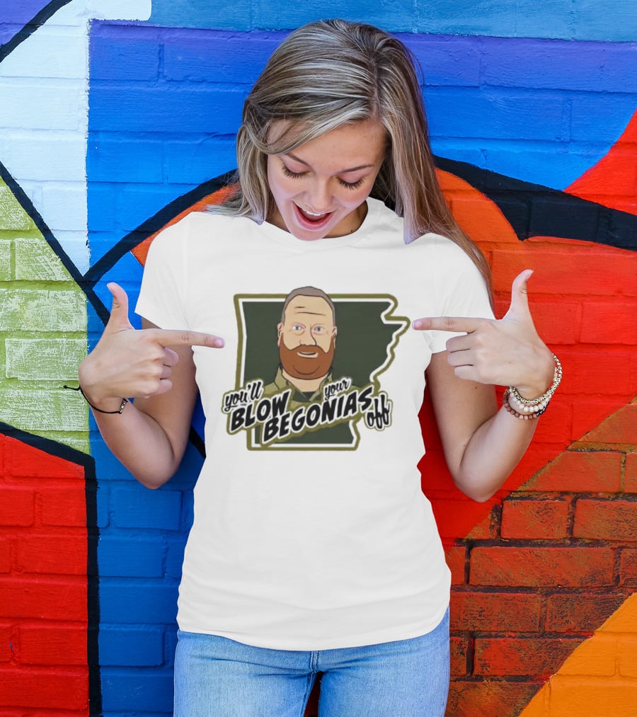 Chief Bradley Taylor You'll Blow Your Begonias Off Hazen Police T-Shirt