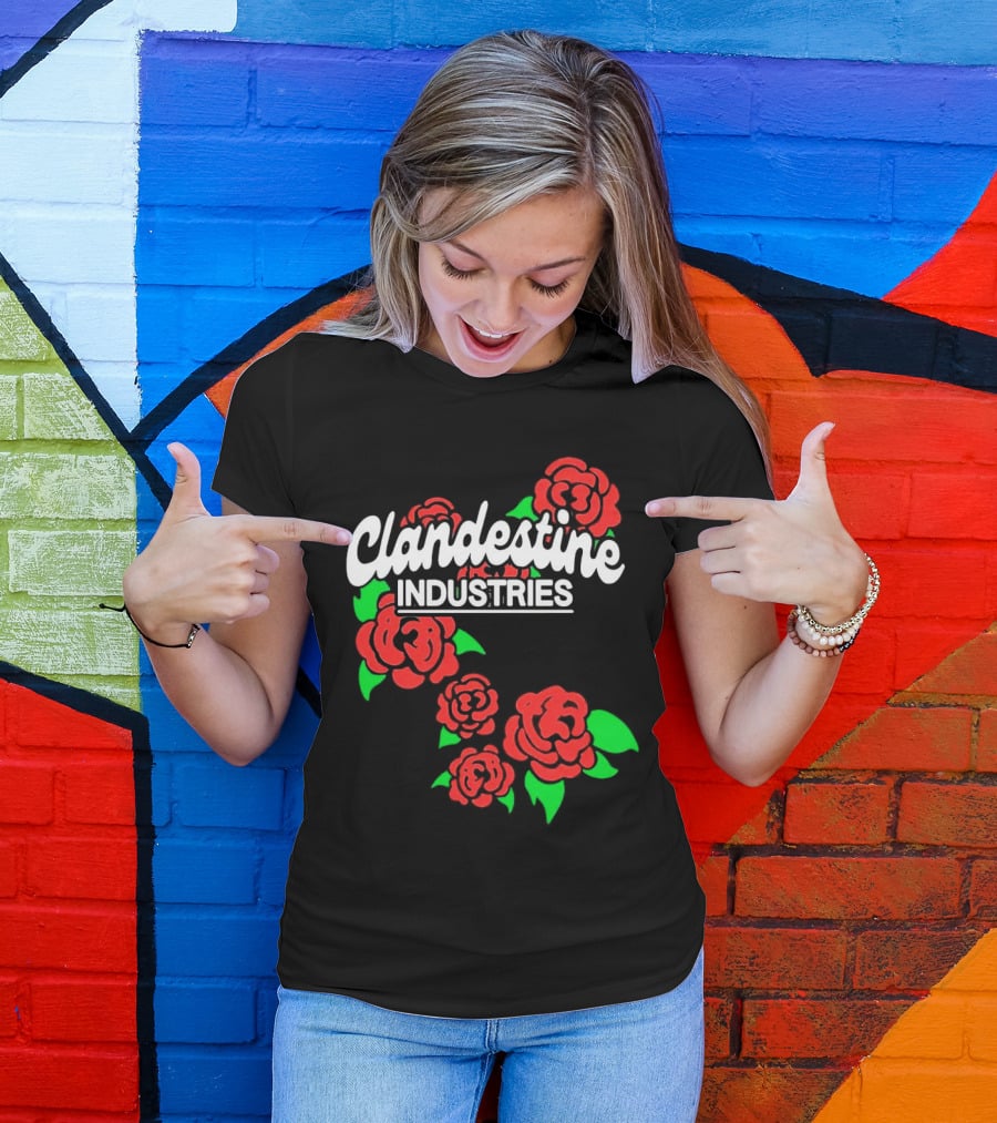 Clandestine Industries Intricate Brand Of Roses T-Shirt