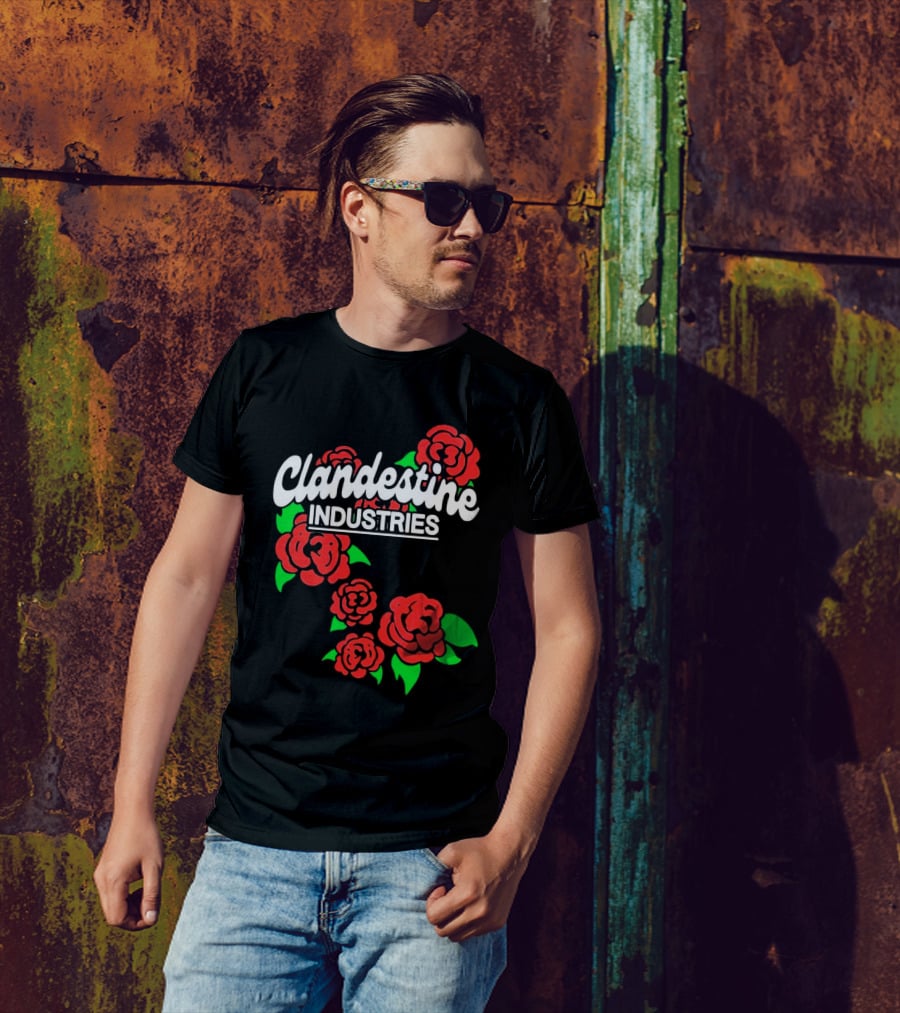 Clandestine Industries Intricate Brand Of Roses T-Shirt