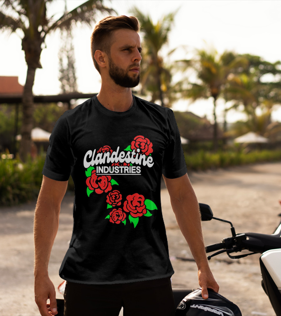 Clandestine Industries Intricate Brand Of Roses T-Shirt