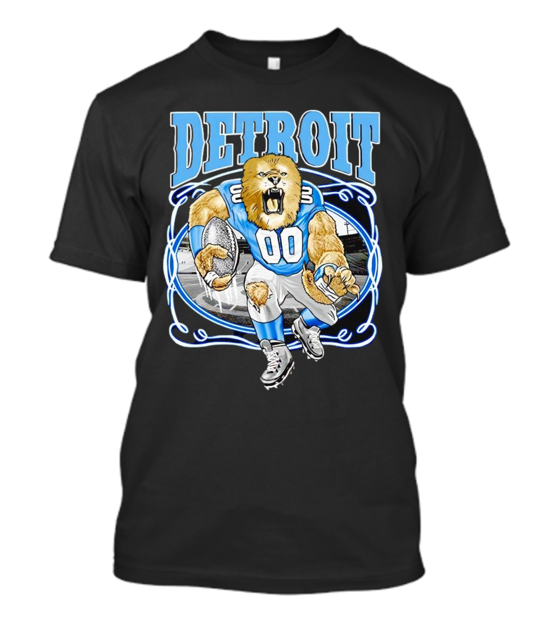 Detroit Lions Football 00 Mascot Running T-Shirt