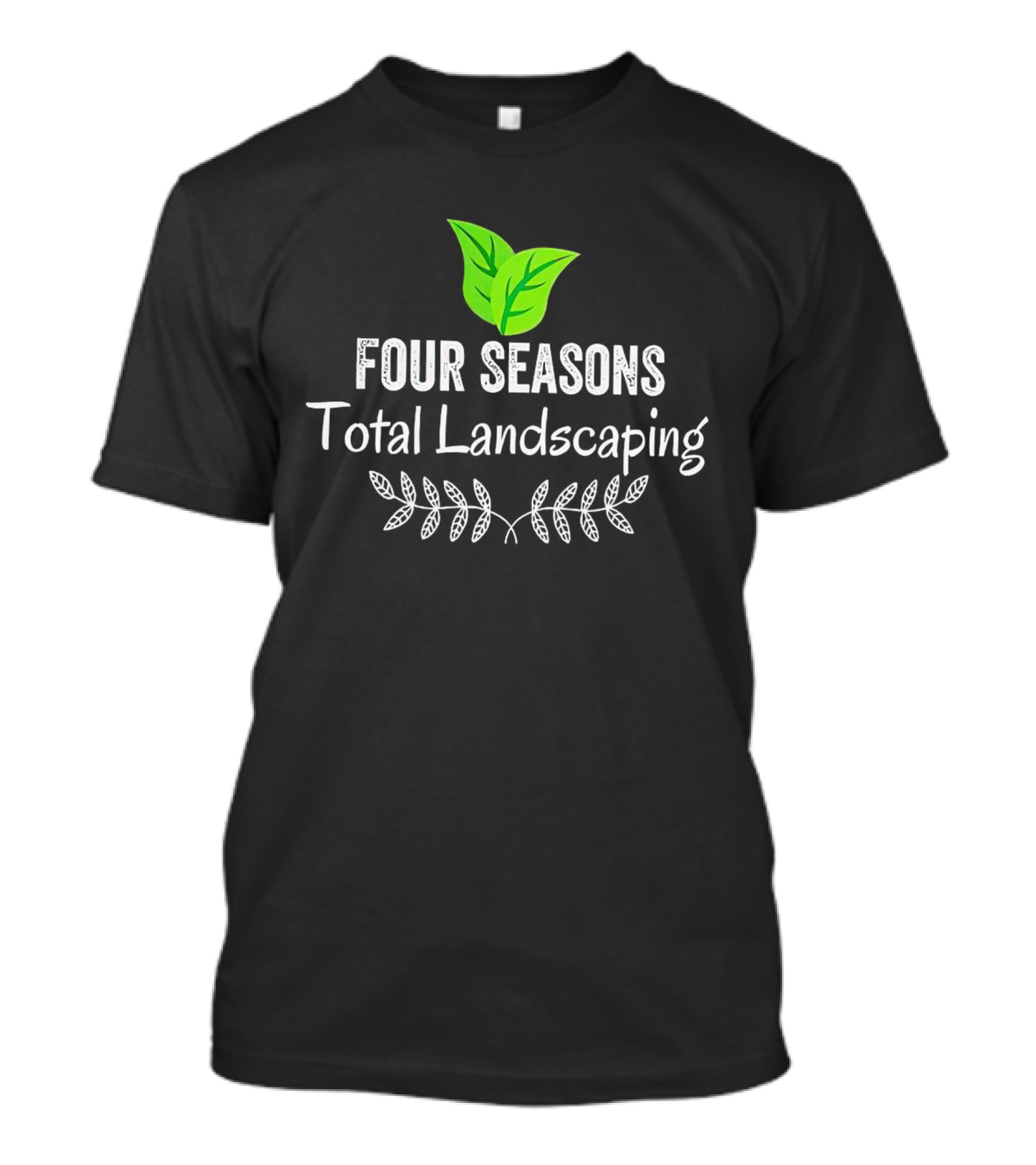 Four Seasons Total Landscaping Green Leaf Emblem T-Shirt