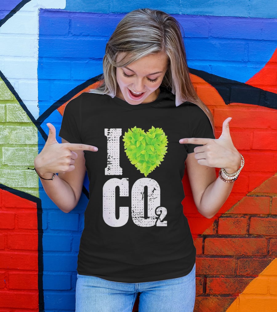 I Love CO2 Leaf Heart T-Shirt