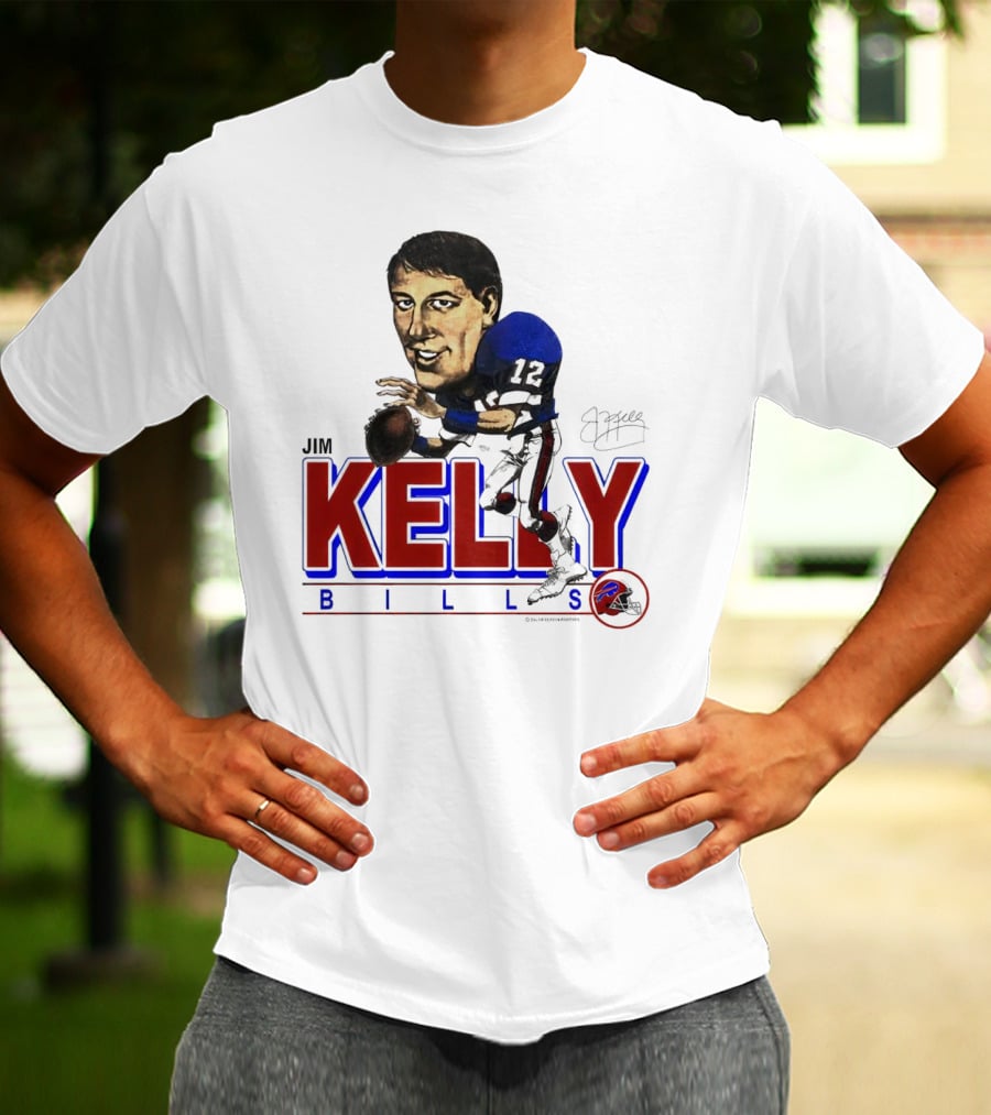 JIM KELLY BUFFALO BILLS SIGNATURE CARICATURE KELLY BILLS T-Shirt