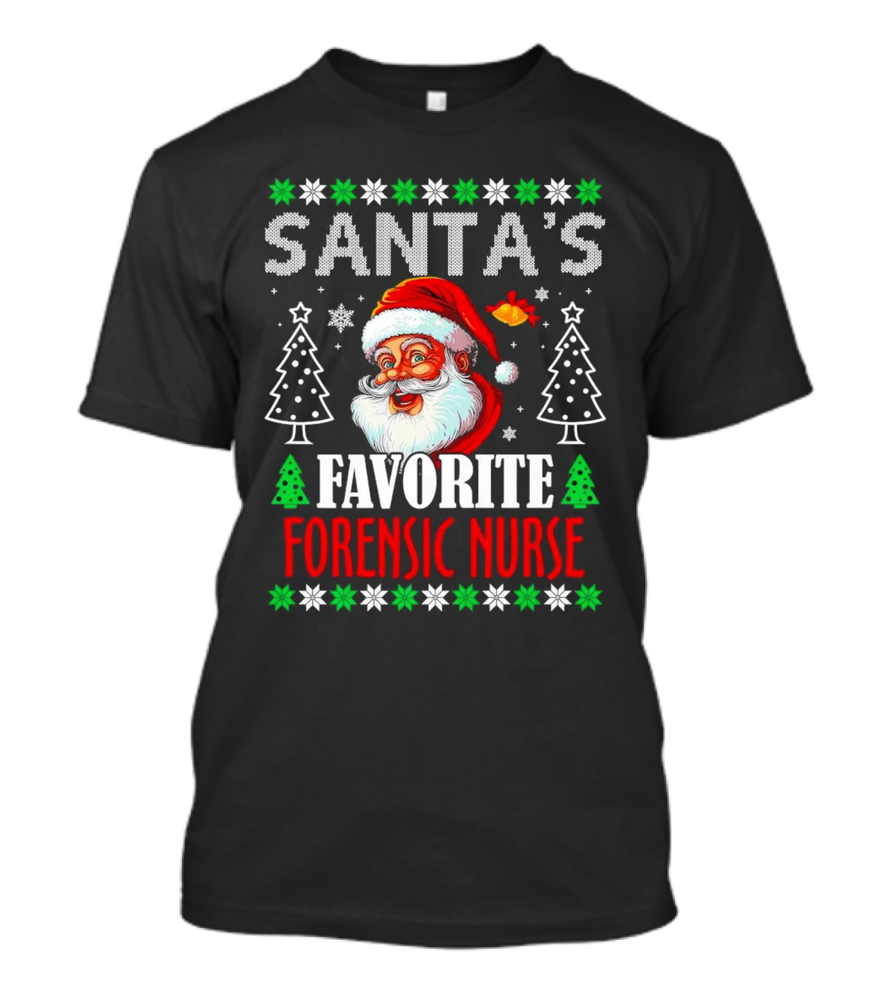 Santa's Favorite Forensic Nurse Christmas Holiday T-Shirt