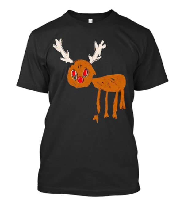 Reindeer Ugly Holiday Rudolf Drawing T-Shirt